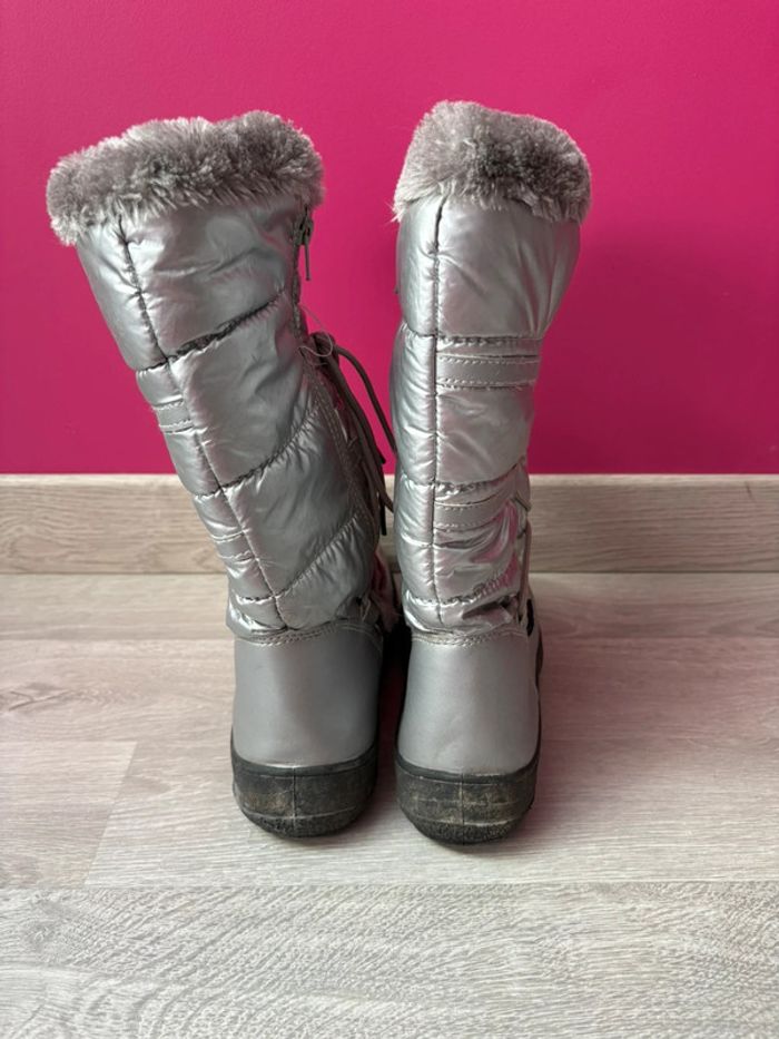 Bottes de neige enfant argenté 37 bon état🩶 - photo numéro 4