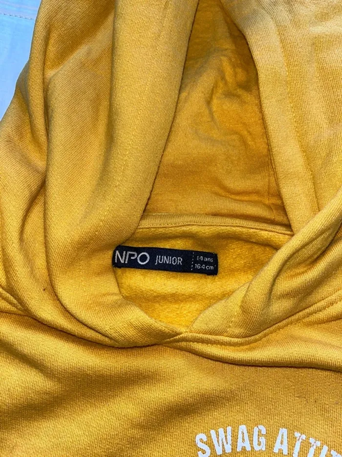 Sweat à capuche moutarde garçon - photo numéro 3