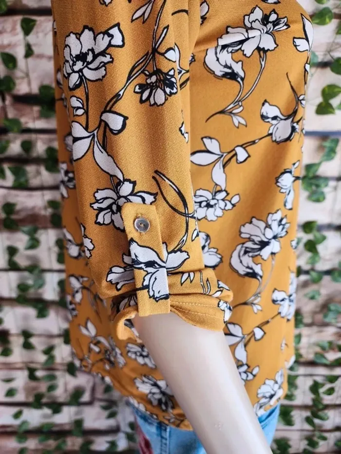 🌸Blouse fleurie Moutarde Taille 36🌸 - photo numéro 5