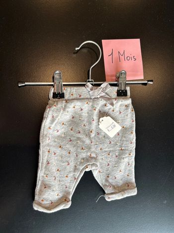 Pantalon gris fleur
