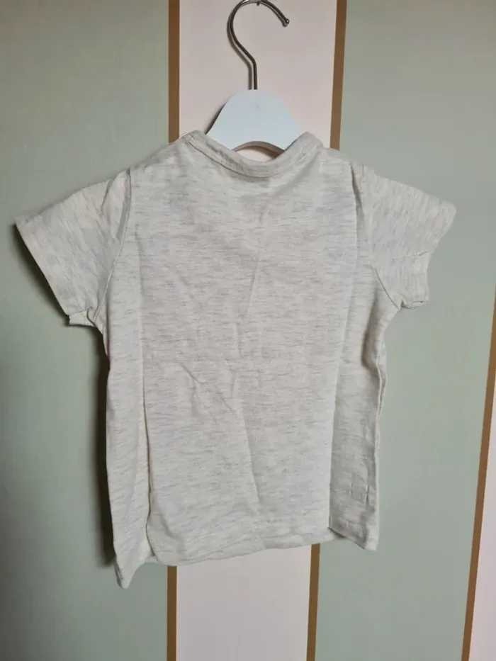 T-shirt beige chiné bébé garçon 18 mois TAO - photo numéro 4