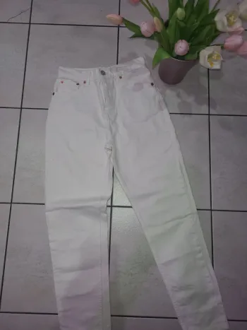 Jean mom Mango blanc