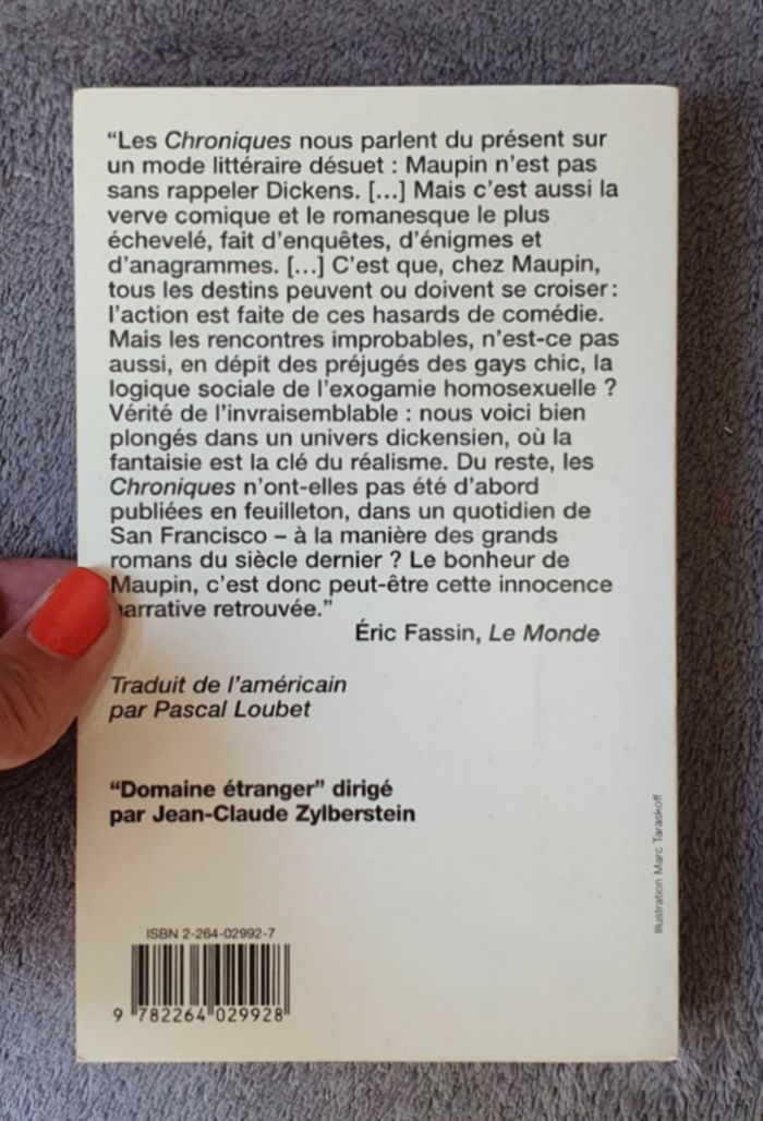 Roman Tome N°4 "Babycakes - Chroniques de San Francisco" / Armistead Maupin aux Éd. 10/18 - photo numéro 2