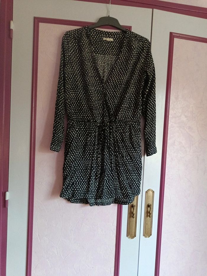 Robe Mango marine écru à motifs T.M(38) - photo numéro 2