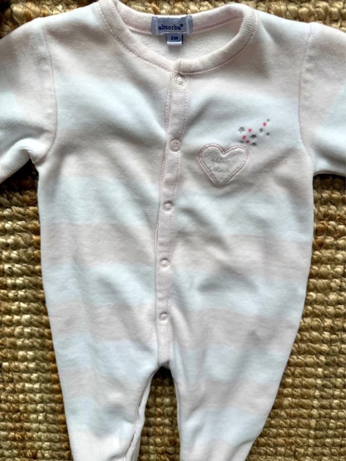 Pyjama velours Absorba 3mois / 60cm - photo numéro 2