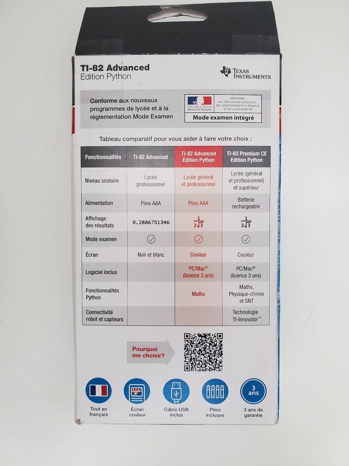 Calculatrice TEXAS INSTRUMENTS TI82 Advanced Mode Examen PYTHON Intégré. - photo numéro 2