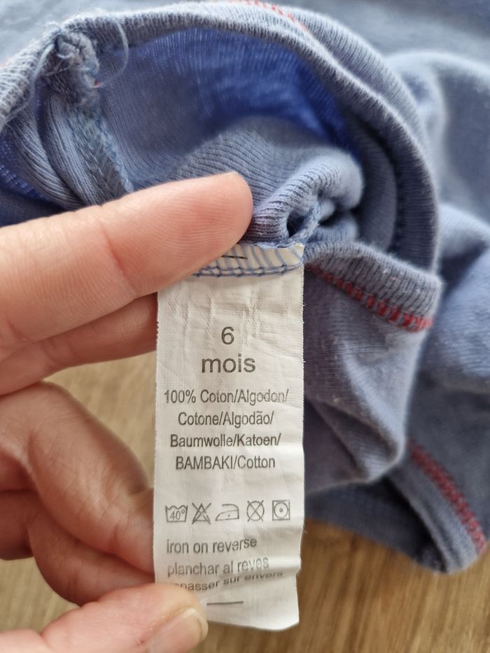 Body bébé bleu manches longues - 6 mois - Carrefour TEX - photo numéro 2