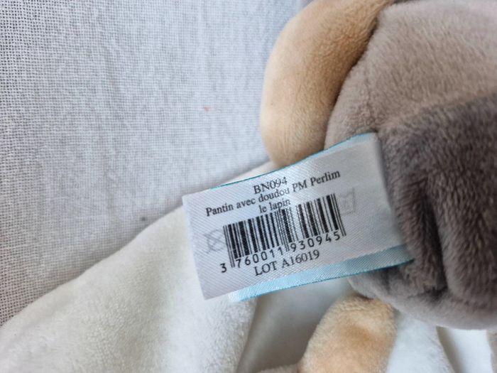 Doudou lapin pantin Pm perlim Babynat - photo numéro 5