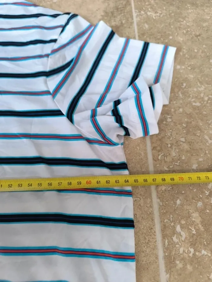 Polo Ralph Lauren homme Performance XXL blanc rayures logo marine comme neuf - photo numéro 7