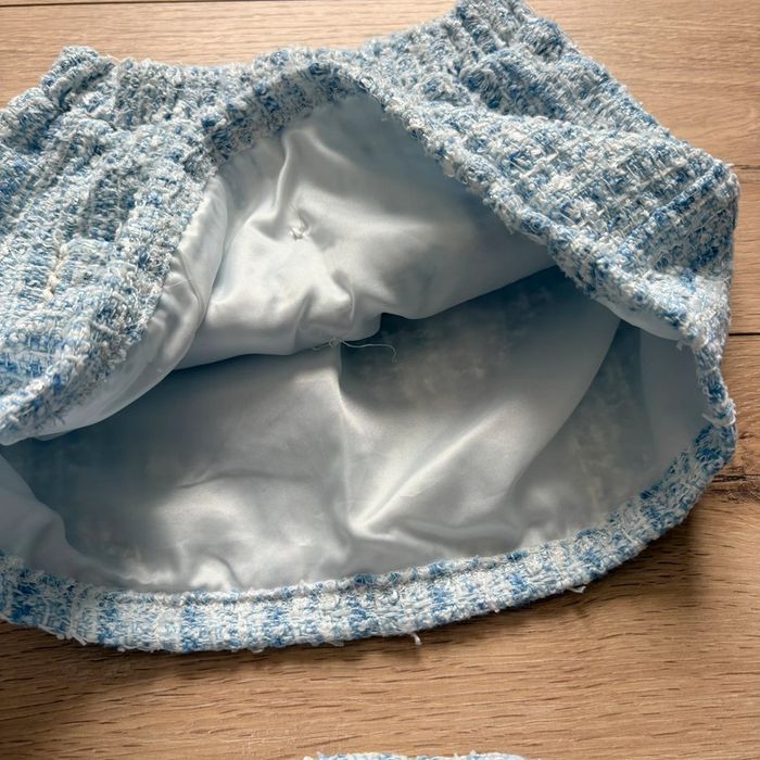 Ensemble jupe + béret tweed bleu SHEIN 18-24 mois – neuf sans étiquette - photo numéro 7