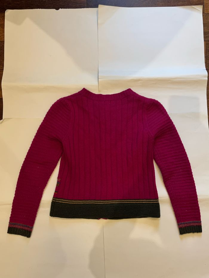 Cardigan rose à à col rond boutons dorés vintage taille XS - photo numéro 3