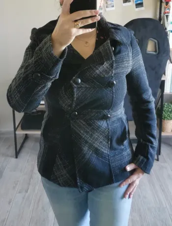 Veste caban court laine