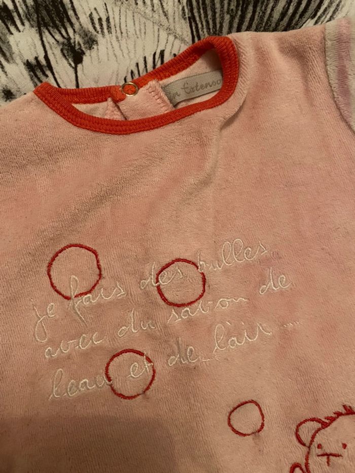 Pyjama velours, taille 3 mois, marque In Extenso. - photo numéro 2