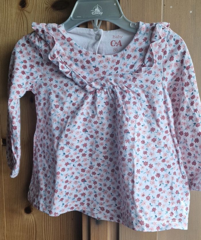 T shirt Manches longues à fleur fille _ taille 86 cm