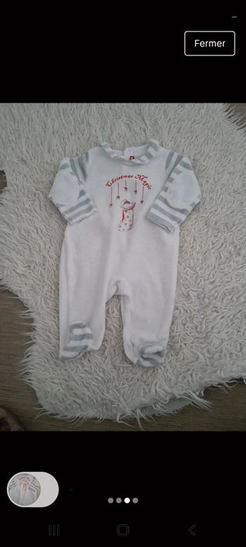 Pyjama Noël blanc neuf juste lavé jamais porte