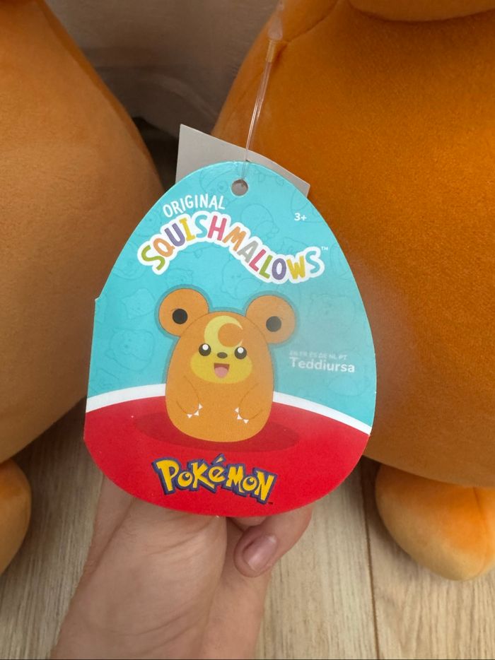 Pokémon Lot deux Peluche Squishmallows Teddiursa 25cm Neuf avec Étiquette - photo numéro 4