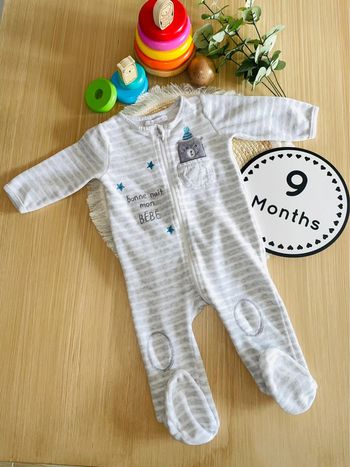 Pyjama 1 pièce velour 9 mois