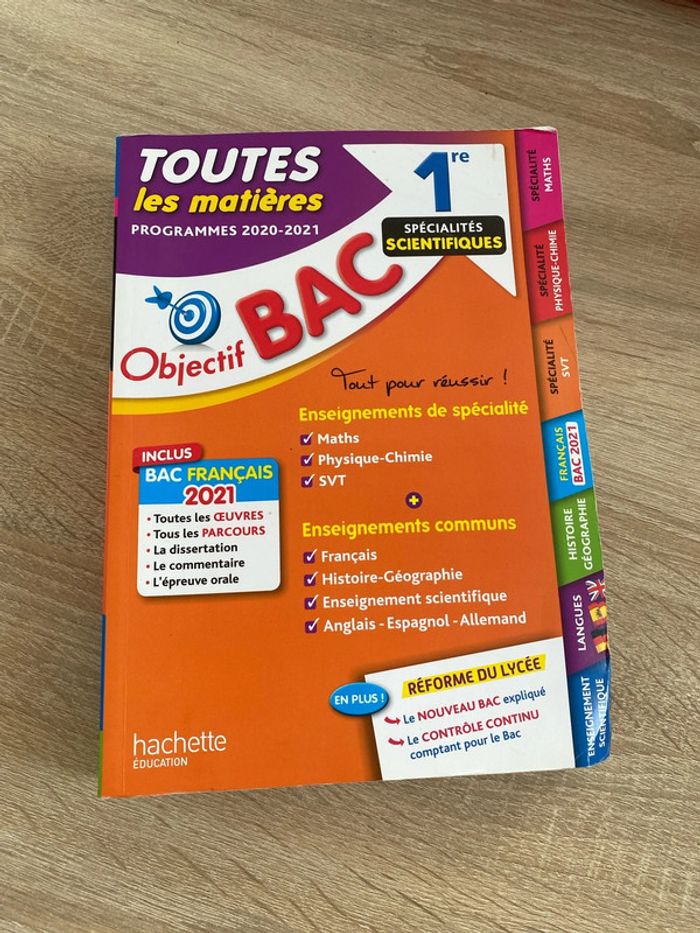 toutes les matières programme 2020 2021 première bac spé scientifique