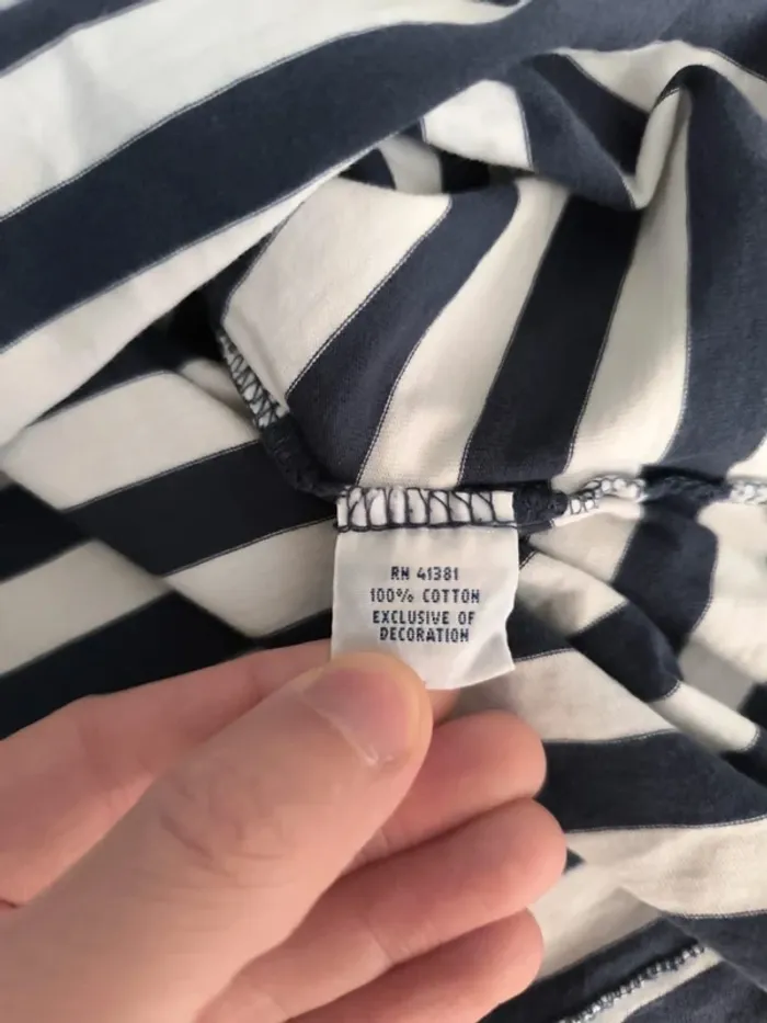 Polo Ralph Lauren homme M tissu fin rayures marine et blanche poche logo bleu ciel - photo numéro 10
