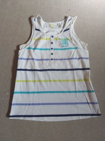 Débardeur à rayures style bord de plage blanc 12 ans fille  - Okaïdi