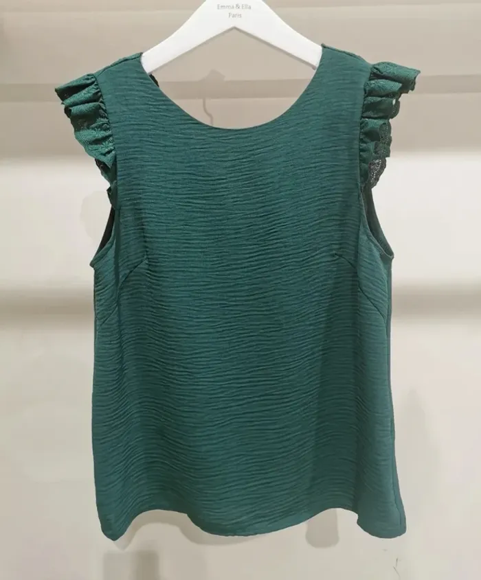 Top en gaze de coton, Réversible, dos dentelle - Neuf - Plusieurs coloris et Tailles disponibles - photo numéro 8