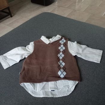 Chemise + pull sans manche