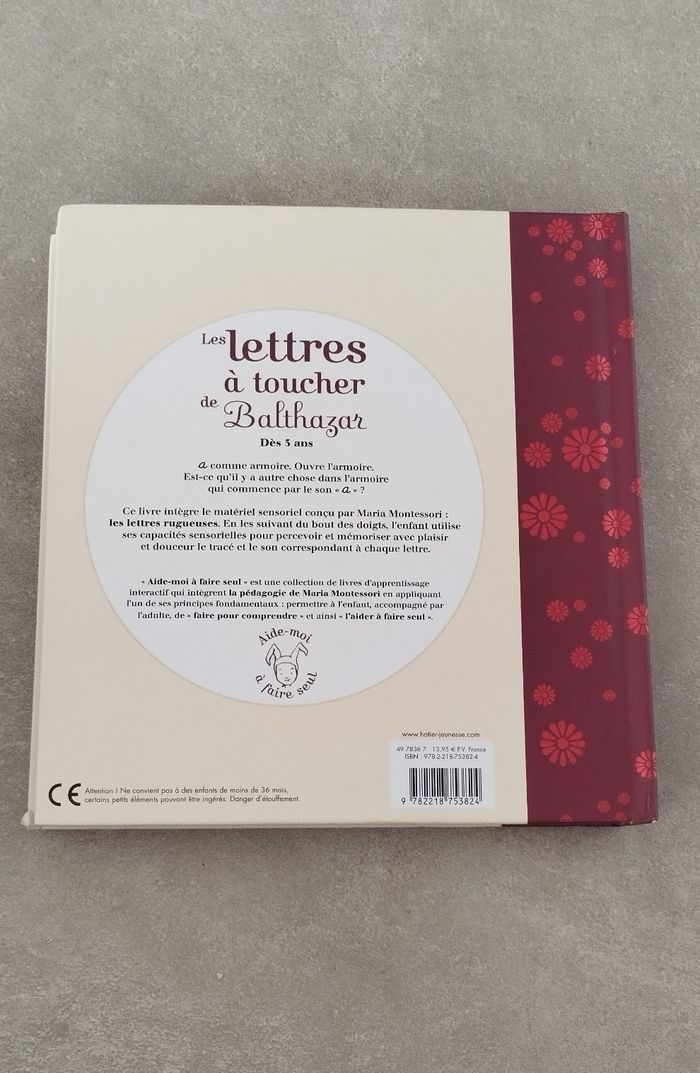 Livre mes lettres a toucher de Balthazar - photo numéro 2