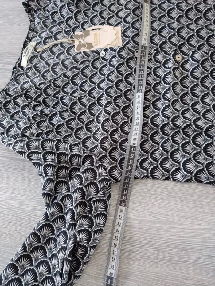 Blouse manches 3quart v code noir taille s - photo numéro 7