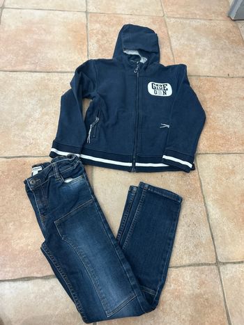 Jeans + gilet Vert Baudet en 9/10 ans