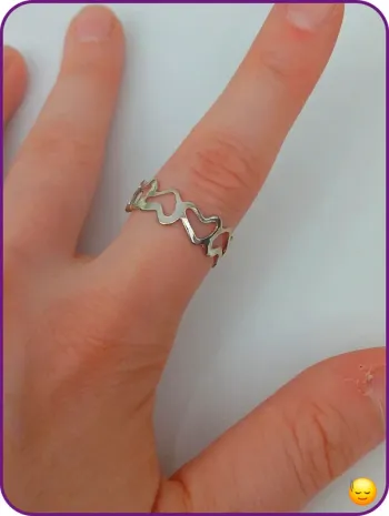 Bague argentée tendance en acier inoxydable