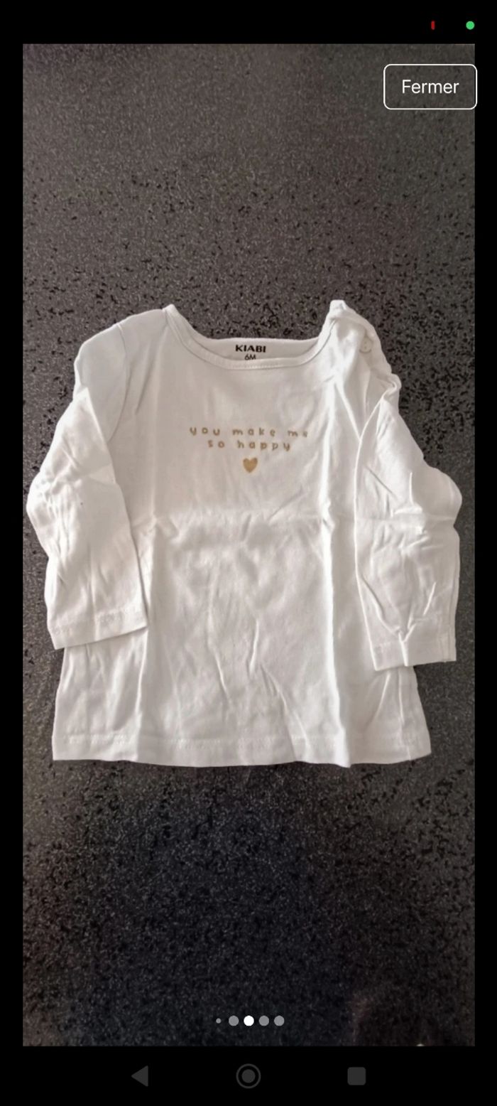 Lot t-shirt fille 6 mois - photo numéro 4