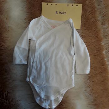 Body bébé fille ou garçon mixte blanc 6 mois