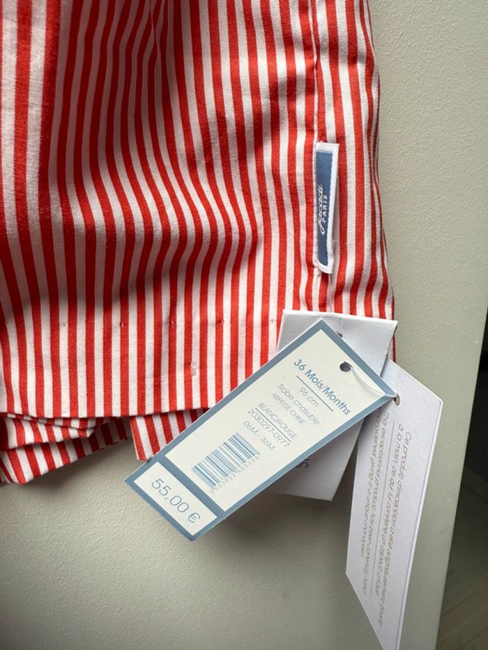 Robe rayée smock à volant 36 mois - photo numéro 3