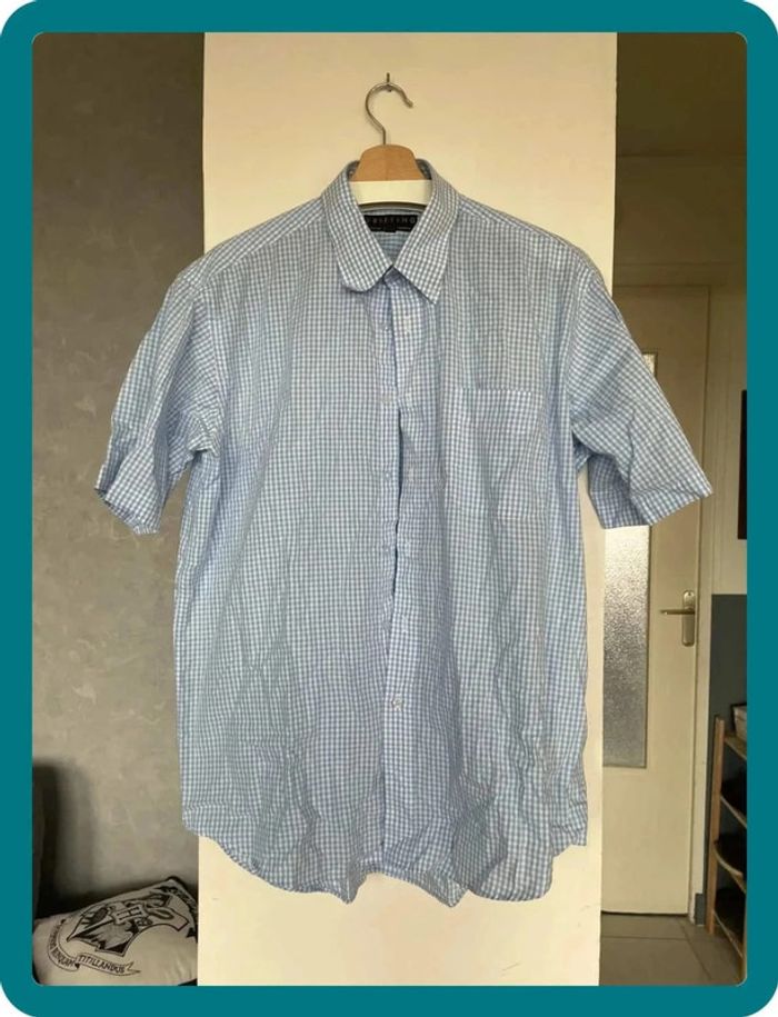 Chemise à carreaux bleus
