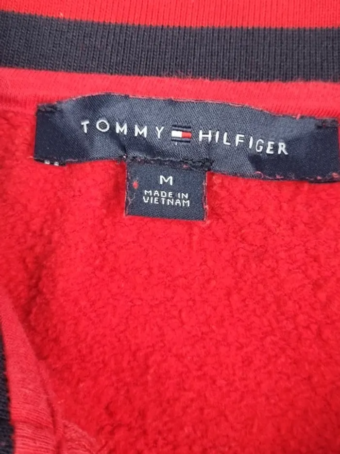 Sweat 1/4 zip Tommy Hilfiger rouge, M Femmes (mesures en photos) - photo numéro 6