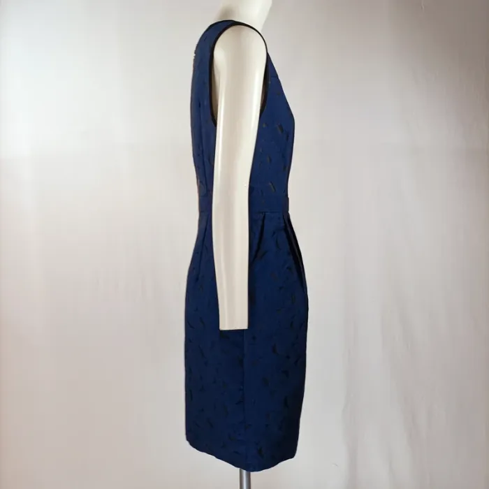 Robe bleue sans manches motif ajouré Jus d’Orange – Taille S, zip doré A955 - photo numéro 4