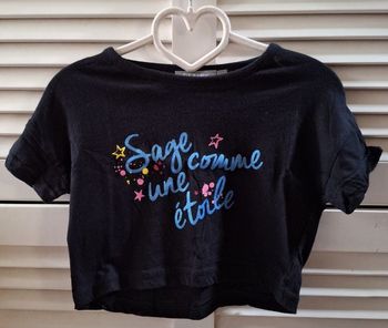 T-shirt noir court Eldys message - 3 ans