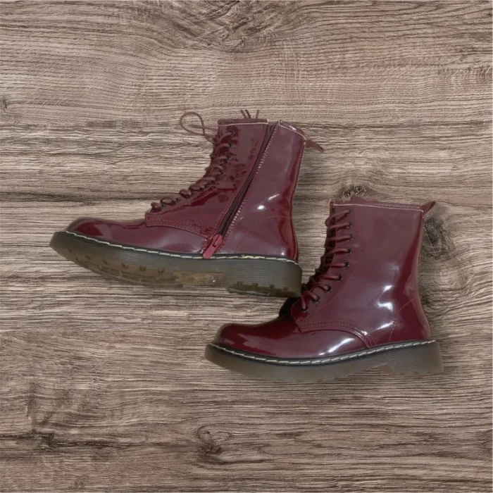 Bottines motard bordeaux vernis 🍭🍭