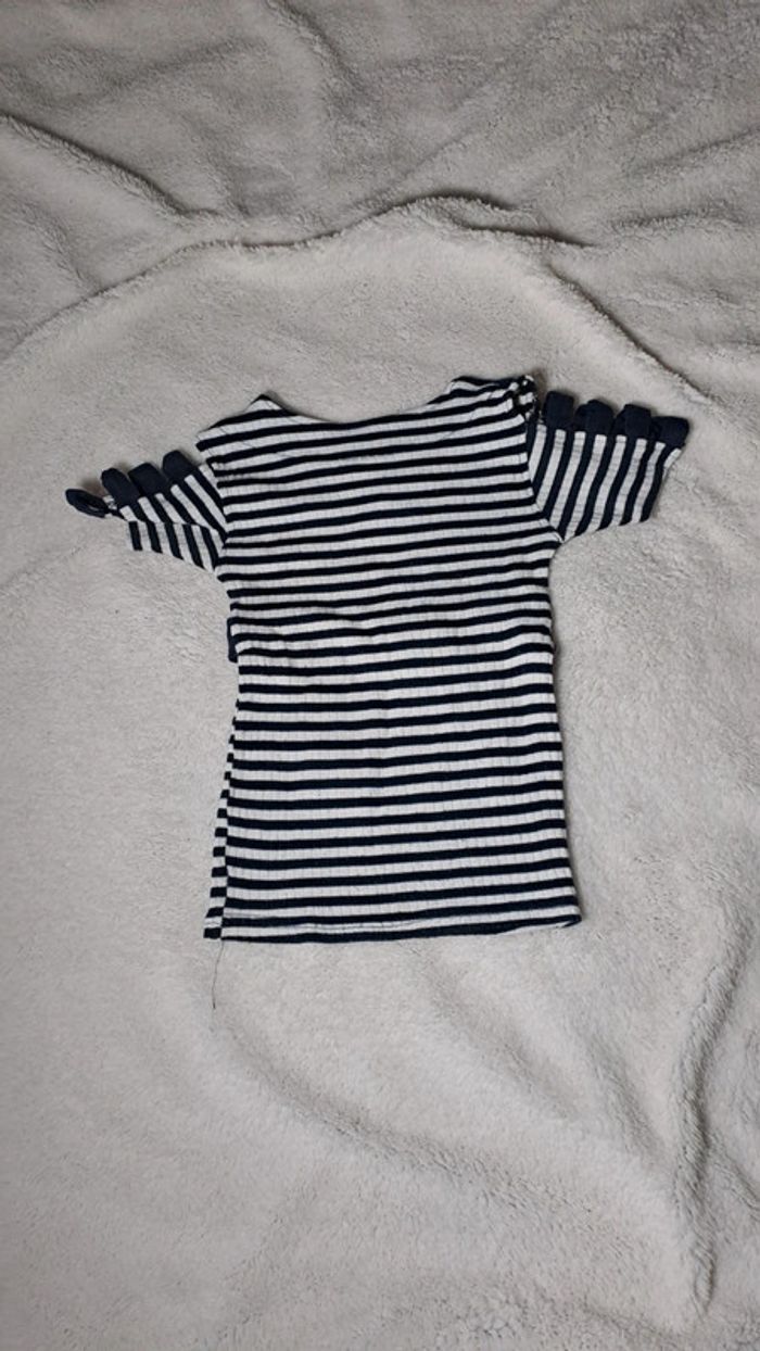 💚Robe marinière bébé fille – avec ceinture fleur – style marin chic - taille 18 mois - photo numéro 3