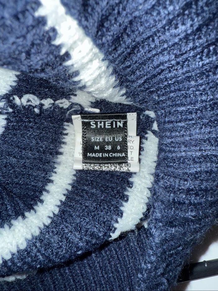 Pull marinière bleu foncé et blanc avec col zippé - Taille M - Neuf jamais porté - photo numéro 3