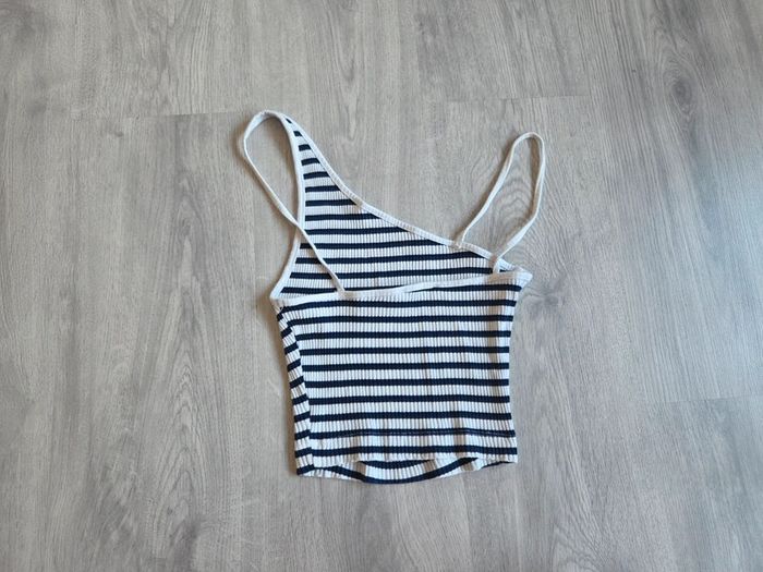 Top à fines bretelles rayé zara - taille s - photo numéro 4