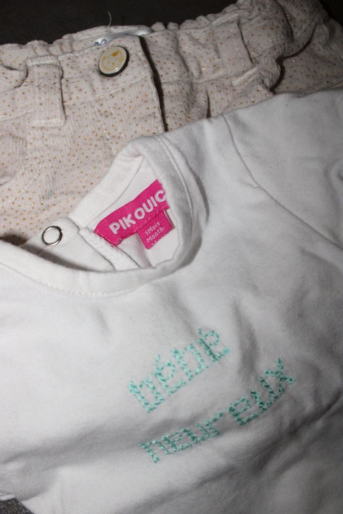 Ensemble short + t-shirt manches courtes taille 1 mois 54 cm - photo numéro 9