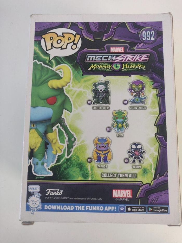 Funko Pop Loki Monster Hunter Mech Strike Marvel 992 boite abimé - photo numéro 3