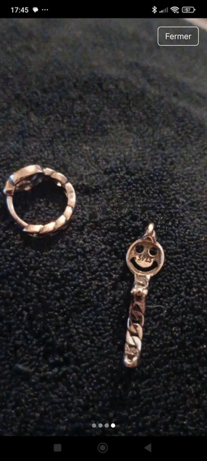 Boucles d'oreilles smiley argent - photo numéro 4