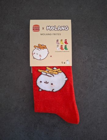 Chaussettes Burger King x Molang - modèle frites 🍟🐰 Taille 29-32