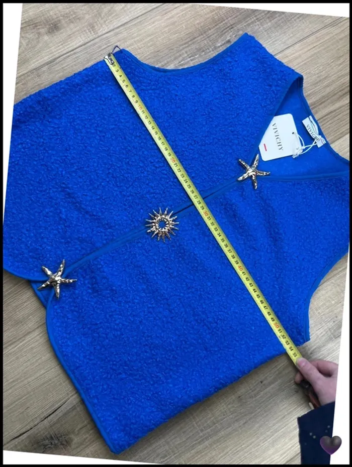 top femme gilet femme bleu roi neuf veste sans manches taille M taille L taille XL - photo numéro 3