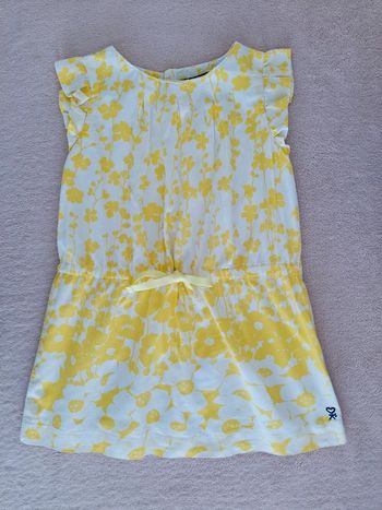 Robe d'été Okaïdi 3 ans blanche motif fleurs jaune