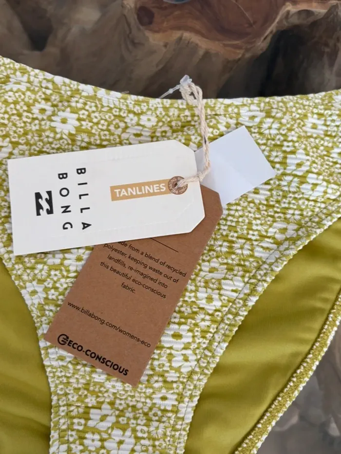 Bas de maillot de bain Billabong femme vert fleur blanc - photo numéro 5