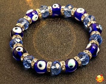 Bracelet en pierre naturel œil bleu   