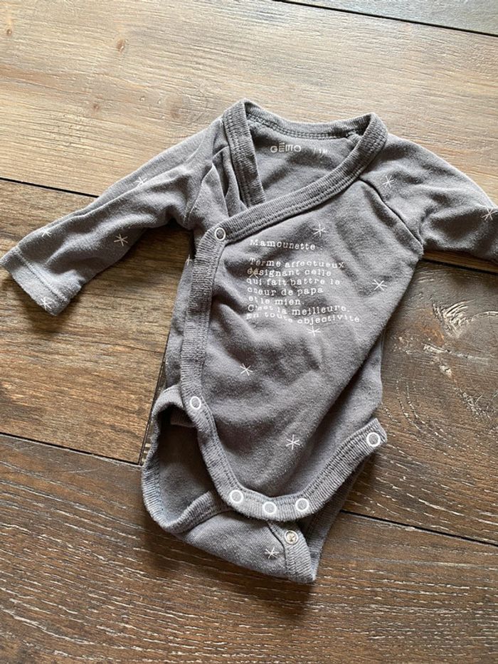Body gris Mamounette 1 mois gémo